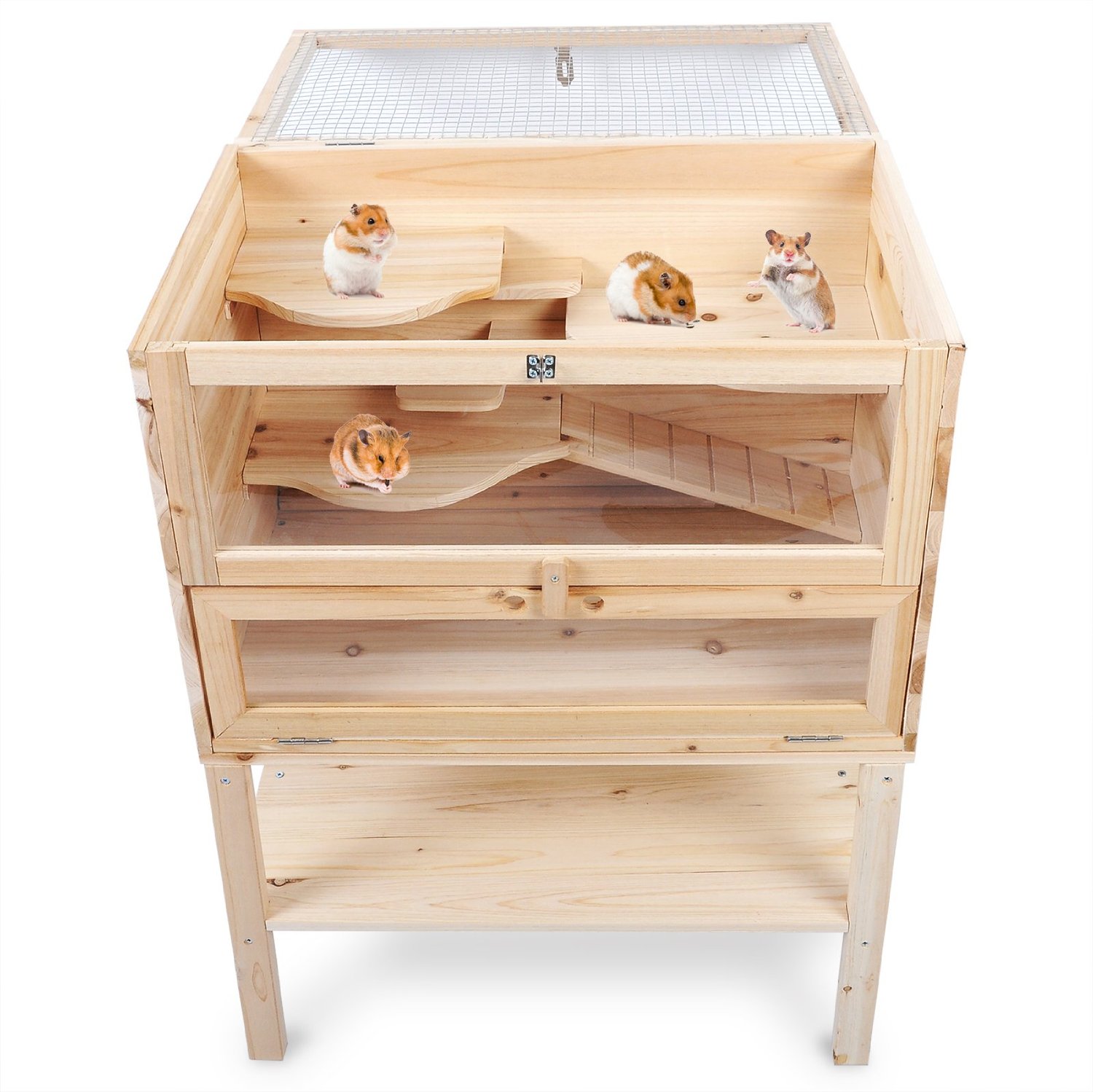 Tunnel Hamsterkäfig 90x50x60cm - Nagarium Mit Acrylfenster & Rollen